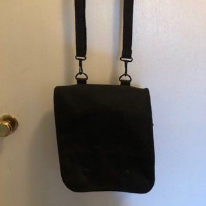 Black Canvas Map Bag - Adjustable